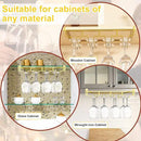 AUHOKY Adjustable Wine Glass Holder Under Shelf, Nail Free Metal Stemware Holder Storage Hanger, Hanging Wine Glasses Rack Organizer Under Cabinet Mount for Bar Kitchen (4 Rows, Gold) by CozyNest Decor