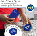 Re-Play Sippy Cups for Toddlers - 10 Oz. Reusable Spill Proof Cups for Kids, Dishwasher/Microwave Safe - Made in USA - Set of 3-3.13" x 6.25" - A True Blue by TinyTreasures Baby Boutique