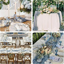 Sioloc 10 Pack Dusty Blue Cheesecloth Table Runner Fall Autumn Decor for Home 10ft Table Cloth for Tea Wedding Birthday Party Baby Bridal Shower Halloween Thanksgiving by CozyNest Decor
