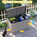 XXL 230 Gallon Large Resin Deck Box, Lockable Outdoor Storage Box for Patio Cushions Storage Furniture,Garden Tools, Pool Supplies, Weatherproof and UV Resistant- Grey (230 Gallon) by GreenHaven Gardens