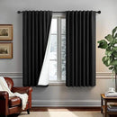 54 Inch Curtains Length 2 Panels Set 100% Blackout Modern Black Out Linen Drapes with White Back Tab Room Darkening Insulated Thermal Short Sundown Solar Curtains for Bedroom Noise Reducing Reduction by CozyNest Decor