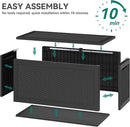 YITAHOME 260 Gallon XXL Large Deck Box, Outdoor Resin Storage Box, Lockable Storage Container for Patio Cushions, Furniture, Garden Tools, Water Resistant (Black) by CozyNest Decor