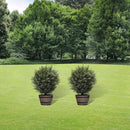 21” Artificial Cedar Outdoor Artificial Shrub Sunlight Resistant Leafy Potted Plant for Indoor Porch of Home and Office Artificial Outdoor Tree 2 Pieces a Set Topiary Trees by GreenHaven Gardens