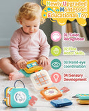 Busy Board for 1 Year Old, Travel Toys for Toddlers 1-3, 8 in 1 Montessori Activity Cube Toy for Babies in Airplane Car Stroller, Sensory Education Birthday Gifts for 1 2 Year Old Boy Girl Infant by TinyTreasures Baby Boutique
