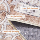 jinchan Washable Area Rug 3x5 Entryway Low Pile Boho Floral Print Rug Faux Wool Soft Indoor Doormat Stain Resistant Non-Slip Ultra-Thin Rug Kitchen Living Room Bedroom Dining Room Office Orange by TinyTreasures Baby Boutique