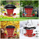 Solar Bird Feeders for Outside Hanging Metal Wild Bird Feeder Solar Lanterns Outdoor Waterproof Garden Decor for Yard red by GreenHaven Gardens