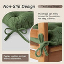 OVOV Chair Cushions for Dining Chairs Set of 6 Tufted Indoor Chair Pads with Ties Soft Square Seat Cushions for Kitchen Chairs 15.5"x15.5",Green by CozyNest Decor