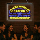 Custom Bar Neon Sign Beer Home Bar Lights Man Cave Acrylic Table LED Personalized Name Tavern Lighted Signs for Men Restaurant Coffee Workshop Garage Poker Signs Gifts by CozyNest Decor