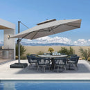 PURPLE LEAF Patio Umbrella 12FT Outdoor Double Top Large Offset Hanging Cantilever Umbrella 360° Rotation Square Umbrella for Garden Deck Pool Backyard Cast Ash by GreenHaven Gardens