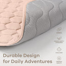 Comfy Cubs Round Kids Play Mat - Small 36 inches Soft Quilted Baby Floor Mat with Non-Slip Bottom - Plush Design for Toddlers' Playtime and Relaxation - Comfortable and Durable - Blush by TinyTreasures Baby Boutique