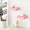BAMEOS Pink Floating Shelves for Wall, 6" x 6" Wall Shelves for Room, Floating Book Shelves, Hanging Shelves for Bedroom, Bedroom, Living Room, Kitchen (Set of 2) by CozyNest Decor