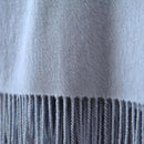 CUDDLE DREAMS Silk Throw Blanket with Hand-Knotted Fringe, Natural, Soft & Breathable (Ice Blue) by CozyNest Decor