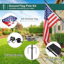 Yard Flag Pole for Outside House in Ground - 8.5 ft Tangle Free Stainless Steel Flagpole with 2 Anti-Tip Prong Base,Portable Flag Pole kit with 3x5 American Flag for Outdoor RV Camper,Black by GreenHaven Gardens
