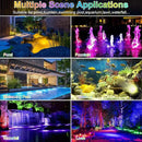 RGB Underwater Pond Lights, 20 Colors Dimmable Fountain Lights with Timer, IP68 Waterproof Underwater Submersible Led Lights with Remote Control for Outdoor Ponds Aquarium Garden Pool (Set of 4) by GreenHaven Gardens