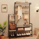 IDEALHOUSE Hall Tree with Bench and Shoe Storage Parent-Child Coat Rack Shoe Bench Industrial Coat Tree Entryway Large Organizer with Shoe Rack, Storage Cubbies, Hooks, and Top Shelf by CozyNest Decor