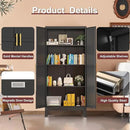 Metal Pantry Cabinet with 2 Doors and Adjustable Shelves, Kitchen Storage cabinets with Gold Handles, Versatile Storage for Laundry Room,Living Room,Bathroom,Dinning Room-Black by CozyNest Decor