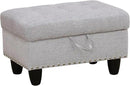 Ottoman Rectangular Storage Ottoman Bench, Flannel Footrest Stool Footstool with Lid for Living Room, Bedroom, Entryway, Gray White, 28.5"x19"x17.5" by CozyNest Decor
