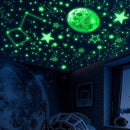 965 PCS Glow in The Dark Stars and Moon for Ceiling, Luminous Stars and Planet Wall Decals, Kids Room Decor, Glowing Galaxy Wall Stickers for Nursery Decorations (Green) by TinyTreasures Baby Boutique