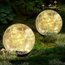 Garden Solar Ball Lights Outdoor Waterproof, 50 LED Cracked Glass Globe Solar Power Ground Lights for Path Yard Patio Lawn, Christmas Decoration Landscape Warm White(2 Pack 4.7'') by GreenHaven Gardens