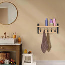 Sorbus Coat Hooks Wall Mount with Shelf – 16 Inch Coat Rack Wall Mount with 5 Heavy Duty Hooks – Floating Wall Shelf with Hooks for Entryway, Bathroom, Bedroom, Kitchen, or Mudroom (Maple Wood) by CozyNest Decor