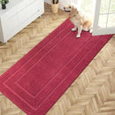PURRUGS Dirt Trapping Door Mat 32" x 70", Non-Slip/Skid Machine Washable Entryway Rug, Dog Doormat, Super Absorbent Welcome Mat for Muddy Wet Shoes and Paws, Burgundy Red by CozyNest Decor