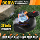 Cordless Weed Wacker Electric Eater Battery Powered, 21v Lightweight Weed Trimmer With 2 4.0Ah Battery Operated & Charger & Wheels & Shears, 3 In1 Grass Trimmer/Brush Cutter/Edger for Yard Garden Lawn by GreenHaven Gardens