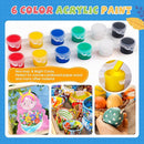 ESRICH 8 Set Mini Acrylic Paint Kit,5in Mini Stretched Canvas with 7.5in Easel,Acrylic Paint Strips,Paint Palettes,Painting Brushes, Small Canvas and Easel Set for Kids Artists Beginner,Gift by TinyTreasures Baby Boutique