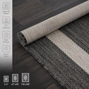CAMILSON Outdoor Rug 8x10,Modern Outside Rugs for Patios Porches Waterproof Durable Washable Non-Shedding, Easy-to-Clean Indoor Outdoor Area Carpet (8 x 10, Bordered - Dark Gray/Light Gray) by GreenHaven Gardens