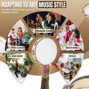Flexzion Wood Handheld Tambourine Adults 6-Inch Double Row 8-Pair Jingles (Wood) - Percussion Round Tamborines Musical Instrument with Metal Zills by TinyTreasures Baby Boutique