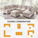 Modular Sectional Sofa, Convertible Sofa Couch Modular Sofa with Ottoman, Sectional Sofas for Living Room Small Apartments by CozyNest Decor
