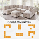 Modular Sectional Sofa, Convertible Couch Modular Sofa Without Ottoman, Sectional Sofas for Living Room Small Apartments by CozyNest Decor