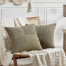 Fancy Homi 2 Packs Olive Green Decorative Throw Pillow Covers 20x20 Inch for Living Room Couch Bed Sofa, Rustic Farmhouse Boho Home Decor, Soft Corss Corduroy Patchwork Accent Cushion Case 50x50 cm by CozyNest Decor