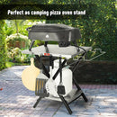 Outdoor Grill Table, Foldable Pizza Oven Stand & Blackstone Griddle Stand with Garage Rack & Tissue Holder, Folding Outdoor Prep Table for Gathering and Party, 30" x 24", Stainless Steel by GreenHaven Gardens