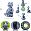 Meditating Yoga Frog Statue with Solar LED Light Ball - 10L x 11.1H Zen Garden Frog Figurines for Home and Garden Decor, Frog Decorations Gift Ideas, Frog Gifts for Women Mom by GreenHaven Gardens