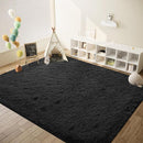 8x10 Area Rug for Living Room: Fluffy Shag Soft Washable Rugs Large Fuzzy Plush Indoor Carpet for Bedroom Nursery Playroom Kids Girls Boys Room (Black, 8'x10') by TinyTreasures Baby Boutique