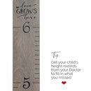 Wooden Growth Chart for Wall - Height Growth Chart for Kids, Kid Height Wall Chart, Height Measurement for Wall, Height Chart for Kids - Love Grows Here, Skinny Grey (63""x5.75"") by TinyTreasures Baby Boutique