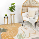 Lahome Boho Washable Rugs for Living Room - 3x5 Non-Slip Small Bedroom Area Rug Throw Soft Nursery Kids Room Rug Low-Plie Botanical Print Capet for Kitchen Entryway Office Bath Laundry Dining Room by TinyTreasures Baby Boutique
