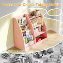 4 Tier Kids Bookshelf,4 Layer Sling Kids Book Shelf for Kids Rooms,Wood Children Bookcase,Baby Storage Book Rack,Toddler Bookshelf, Book and Toy Organizer,Book Display Shelf for Bedroom, Nursery by TinyTreasures Baby Boutique