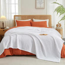 PHF Ultra Soft Waffle Weave Blanket Twin Size 66"x 90"- Washed Lightweight Breathable Cozy Woven Blanket for Bed - Aesthetic Decor for Couch Bedding Sofa Home Car - White by CozyNest Decor