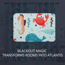 Kids Blackout Curtains - Ocean Whale Design, 100% Blackout, 2 Panels, Each W52×L63, Thermal Insulated for Bedroom, Noise Reducing, Excellent Colorfastness, Dive into an Underwater Adventure by TinyTreasures Baby Boutique