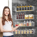 Spice Rack, 4-Pack Seasoning Organizer Wall Mount for Kitchen Storage Organization, Spice Holder Metal Shelf Saving Space for Cabinet, RV, Pantry, White by CozyNest Decor