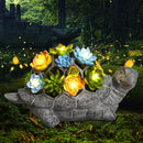 SIX FOXES Solar Garden Outdoor Statues Turtle with Succulent LED Lights - Large Size XXL(10.2×4.3×5.9 inches), Gifts for Mothers Day Mom Gifts for Women Grandma Wife by GreenHaven Gardens