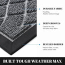 Yimobra Front Door Mat Outdoor Indoor 36x24, All-Season, All-Weather, Heavy Duty Welcome Door Mats Outside Entrance, Non Slip Porch Patio Entrance Mat, Black Gray by CozyNest Decor