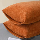 CaliTime Fall Throw Pillow Covers Decorative 20 X 26 Inches Pack of 2 Cozy Chenille Standard Pillow Shams Cases for Couch Sofa Bed Living Room Home Burnt Orange by CozyNest Decor