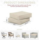 Patio Chair Cushions 18.5 X 16 X 4 Inch Waterproof Outdoor Seat Cushions for Patio Furniture, Outdoor Sofa Couch Pads with Ties & Handle, Set of 2, Cream by GreenHaven Gardens