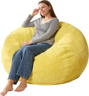 3.5FT Bean Bag Chairs Teardrop Bean Bag Chair for Adults Beanbag Chair with Memory Foam Filled Machine Washable Cover for Living Room, Bedroom (Large,Yellow) by TinyTreasures Baby Boutique