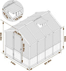 Mupater 6 x 8 FT Wooden Polycarbonate Greenhouse with Ventilated Window and Lockable Door, 6mm PC Panels for UV Protection, Walk-in Greenhouse Kit for Outdoor, Garden and Backyard, Brown by GreenHaven Gardens