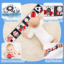 Black and White High Contrast Toys for Baby 0-3 3-6 Months Infant Tummy Time Soft Book Sensory Musical Toy 0-2-4-6 Month Babies Brain Development Montessori Crinkle Book Mirror Newborn Shower Gifts by TinyTreasures Baby Boutique