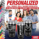 Personalized Tumblers Custom Travel Coffee Mug, Insulated Stainless Steel Cup with Spill-Resistant Lid, Optional Spill-Proof Lid and Stainless Steel Straw! Engraved in USA by iProductsUS (Black, 20oz) by TinyTreasures Baby Boutique