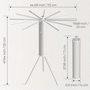 Tripod Clothes Drying Rack, Garment Rack Portable and Foldable Space Saving Laundry Drying Rack - Dryer Rack Clothing Floor Folding Balcony Bedroom Household (Silver(Aluminum), 12 rods)